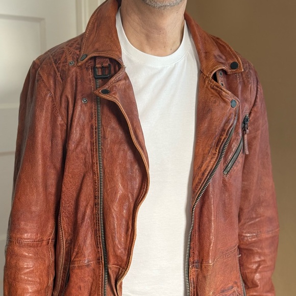 Vintage 80’s Leather Aviator style Jacket - Picture 1 of 14